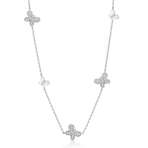 SOFIA strieborný náhrdelník s motýľmi CJMN0656N