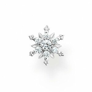 THOMAS SABO kusová náušnica Snowflake with white stones H2260-051-14