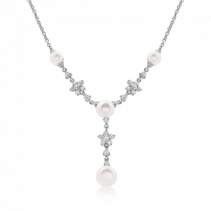 SOFIA strieborný náhrdelník s perlami a zirkónmi WWPS100494N-1