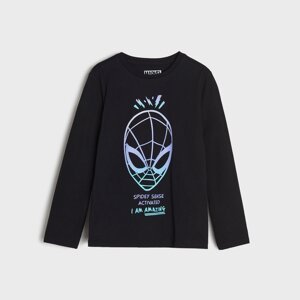 Sinsay - Tričko s dlhými rukávmi Spiderman - Čierna