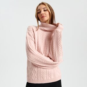 Sinsay - Rolákový sveter - Ružová