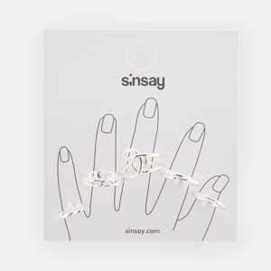 Sinsay - Súprava 5 prsteňov - Strieborná