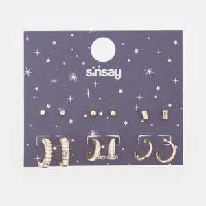 Sinsay - Súprava 6 párov náušníc - Zlatá