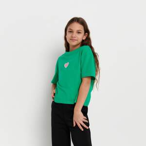 Sinsay - Tričko s krátkymi rukávmi a potlačou - Zelená