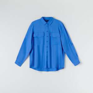Sinsay - Viskózová košeľa regular fit - Modrá