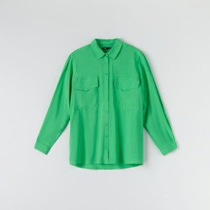 Sinsay - Viskózová košeľa regular fit - Zelená