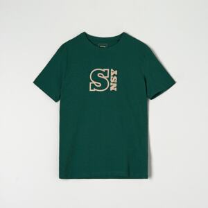 Sinsay - Tričko s dlhými rukávmi a potlačou - Zelená