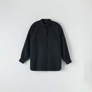 Sinsay - Košeľa s pufovanými rukávmi - Čierna