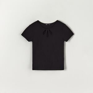 Sinsay - Vrúbkované tričko - Čierna