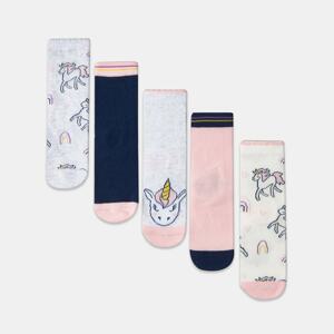 Sinsay - Súprava 5 párov ponožiek - Krémová