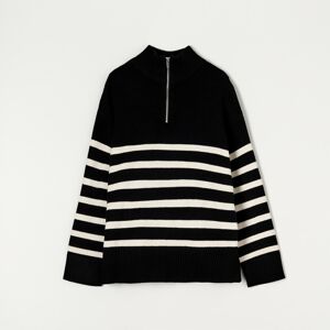 Sinsay - Pásikavý sveter - Čierna
