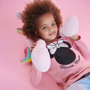 Sinsay - Tričko s dlhými rukávmi Minnie Mouse - Ružová