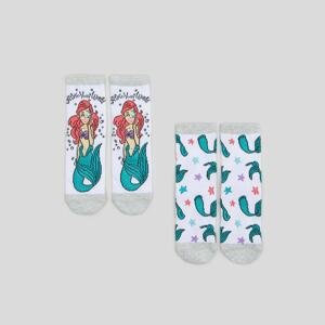 Sinsay - Súprava 2 párov ponožiek Little Mermaid - Biela