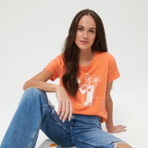 Sinsay - Tričko s potlačou - Oranžová