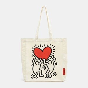 Sinsay - Shopper taška Keith Haring - Krémová