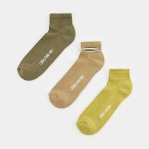 Sinsay - Súprava 3 párov ponožiek - Khaki