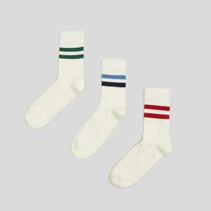 Sinsay - Súprava 3 párov ponožiek - Krémová