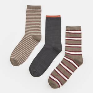 Sinsay - Súprava 3 párov ponožiek - Khaki