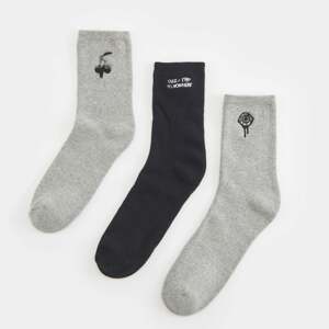 Sinsay - Súprava 3 párov ponožiek - Šedá