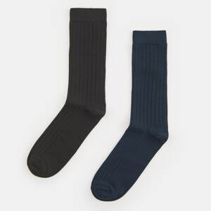 Sinsay - Súprava 2 párov ponožiek z prúžkovaného úpletu - Šedá