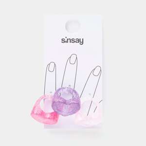 Sinsay - Súprava 3 prsteňov - Viacfarebná