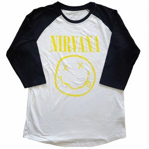 Nirvana tričko Yellow Smiley Čierna/biela M