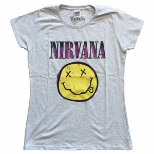 Nirvana tričko Xerox Smiley Pink Šedá M