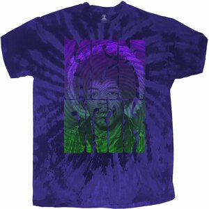 Jimi Hendrix tričko Swirly Text Modrá XXL