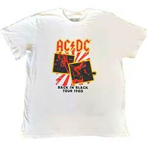 AC/DC tričko Back in Black Tour 1980 Biela 3XL
