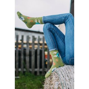 Viacfarebné vzorované ponožky Sťahovaví vtáci