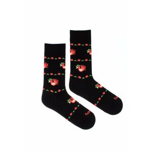 Čierne vzorované ponožky Kohútik