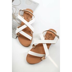 Biele nízke sandále Lieke