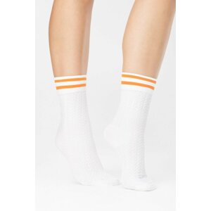 Oranžovo-biele ponožky Player 80DEN