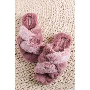 Ružové kožušinové papuče Cozy Slide - Lovely Vibes
