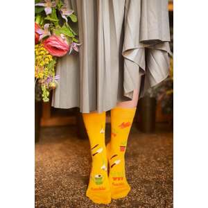 Žlté vzorované ponožky Záhradkár