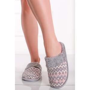 Sivo-ružové vzorované papuče Lana