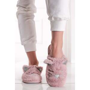 Ružové plyšové papuče Kitty