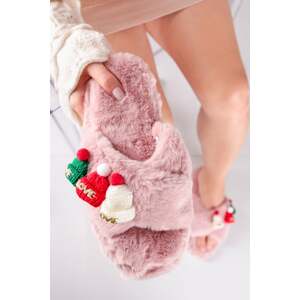 Ružové papuče s vianočným motívom Lana