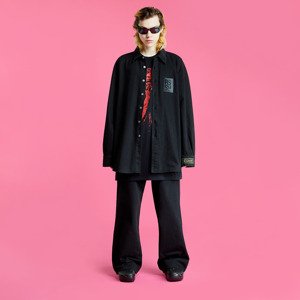 RAF SIMONS Straight Fit Denim Shirt With Label On Sleeve ?