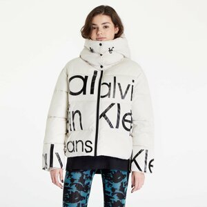 Calvin Klein Jeans Bold Disrupted Logo Jacket Beige