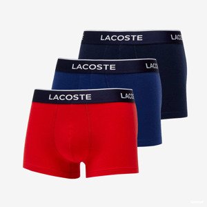 LACOSTE Underwear Trunk 3-Pack Black/ Navy Blue/ Red-Methylene