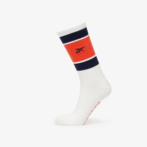 Reebok Cl Basketball Sock White/ Vector Navy/ Dynred