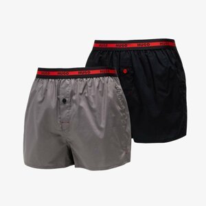 Hugo Boss Woven Boxer 2-Pack Black/ Grey