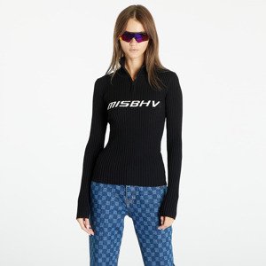 MISBHV Knitted Quarter-Zip Long Sleeve Sweater Black