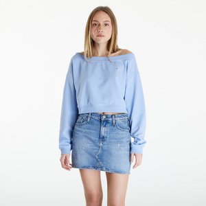 Tommy Jeans Cropped Off Shoulder Sweatshirt Blue