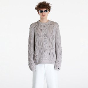 Daily Paper Zuberi Crochet Long Sleeve Sweater Moonstruck Grey