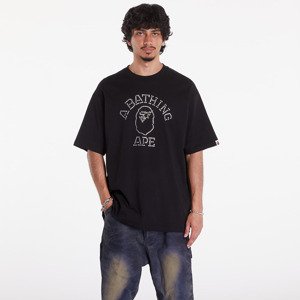 A BATHING APE Rhinestone College Relaxed Fit Tee Black