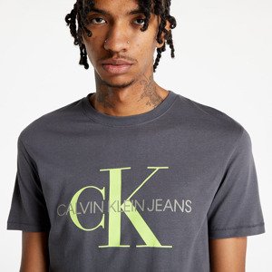 Calvin Klein Jeans Seasonal Monogram Tee Gray Pinstripe/Acid Lime